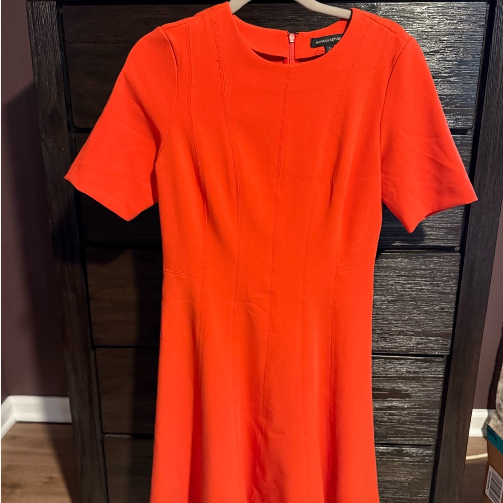 Banana Republic Orange Fit and Flare Dress